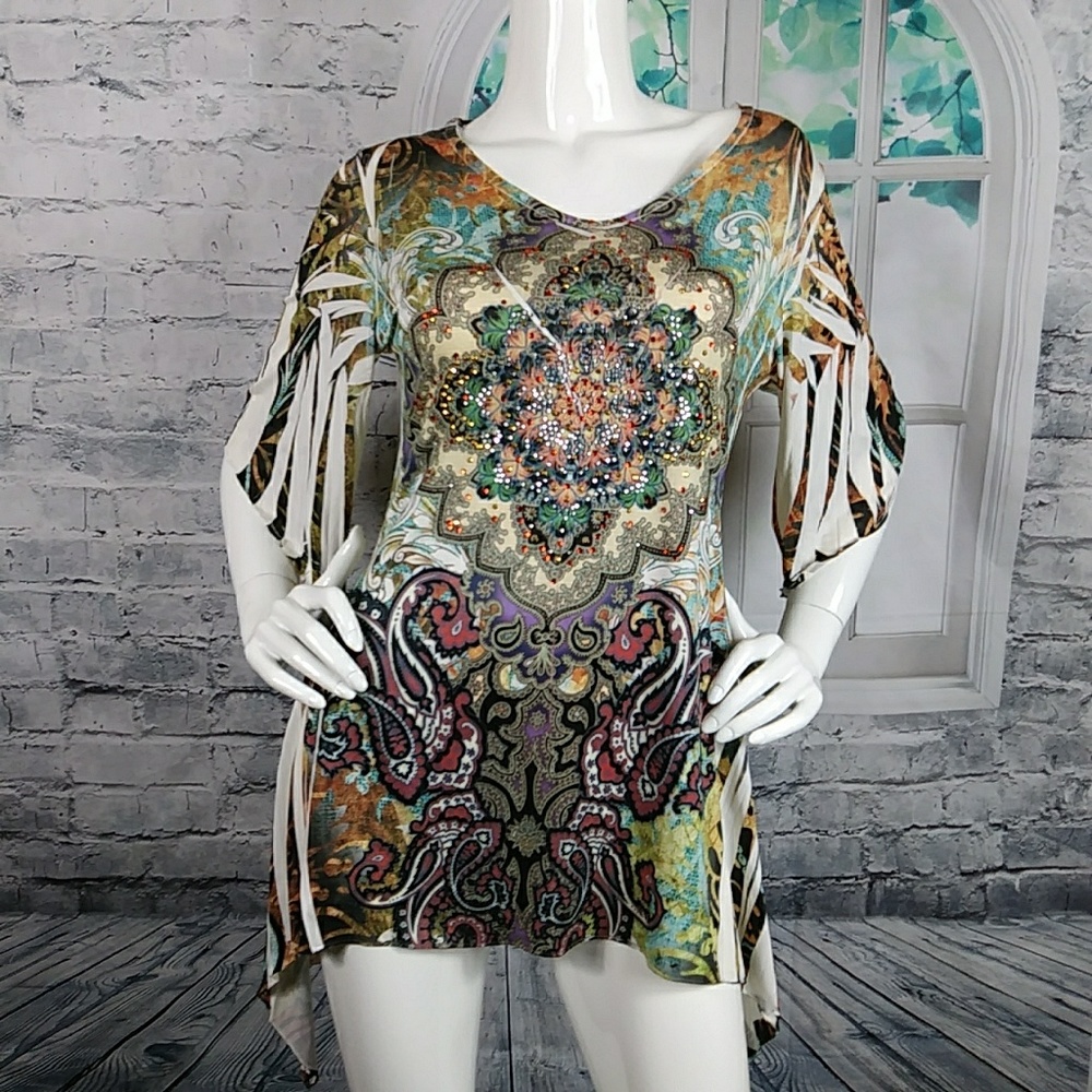 Reina blouse 3/4 short sleeves  Sz 2